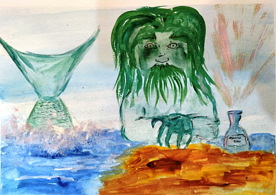 Царь морской – Водяной, русская народная сказка «Морской царь и Василиса Премудрая», Опарышева Алина, 14 лет, библиотека-филиал им. М.В. Ломоносова